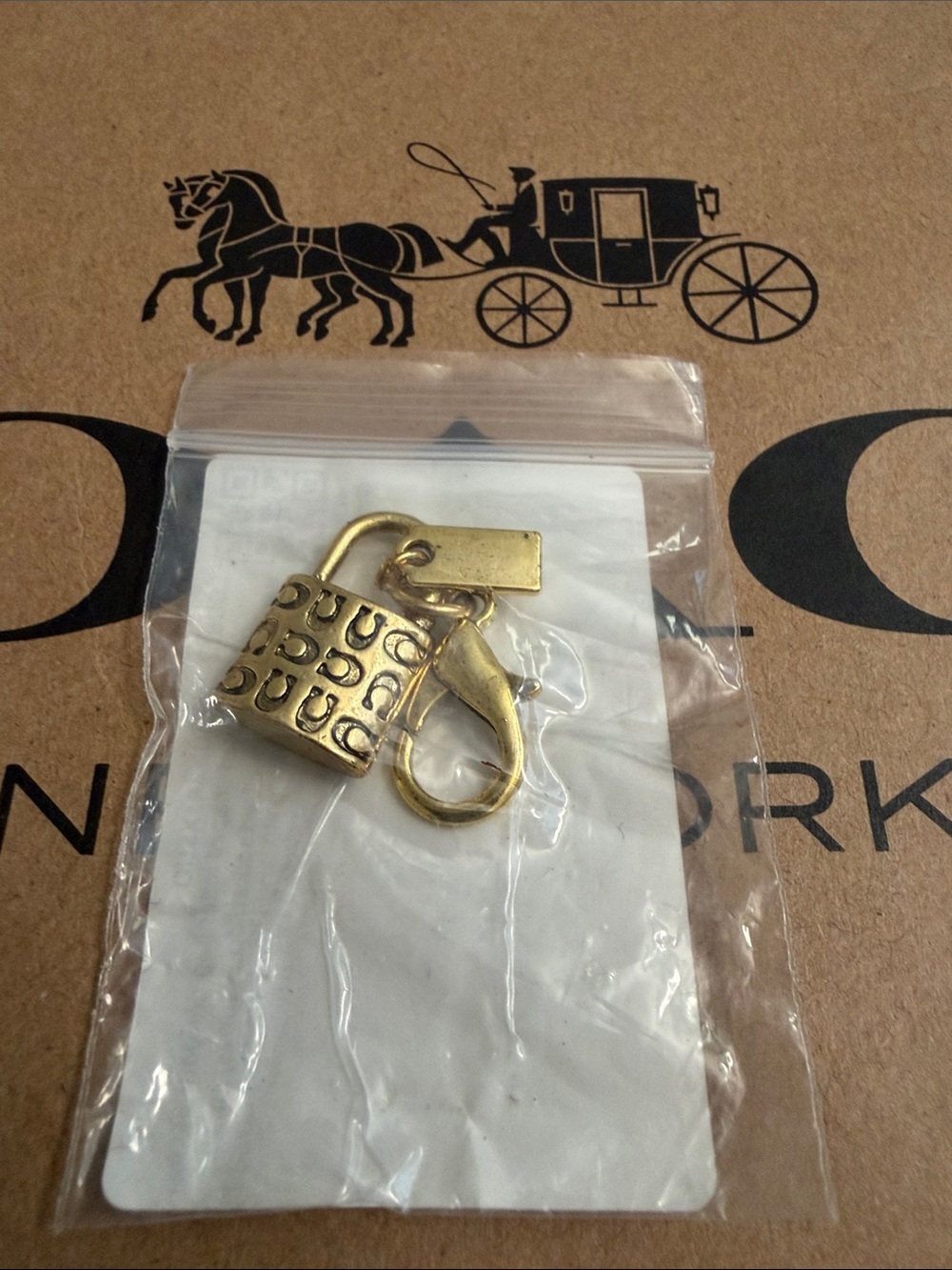 New Gold Padlock C Zipper Pull Bag Charm